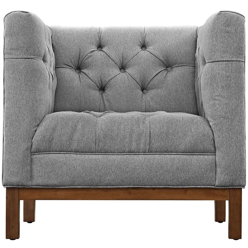 Maklaine Contemporary Upholstered Accent Chair in Expectation Gray