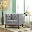 Maklaine Contemporary Upholstered Accent Chair in Expectation Gray