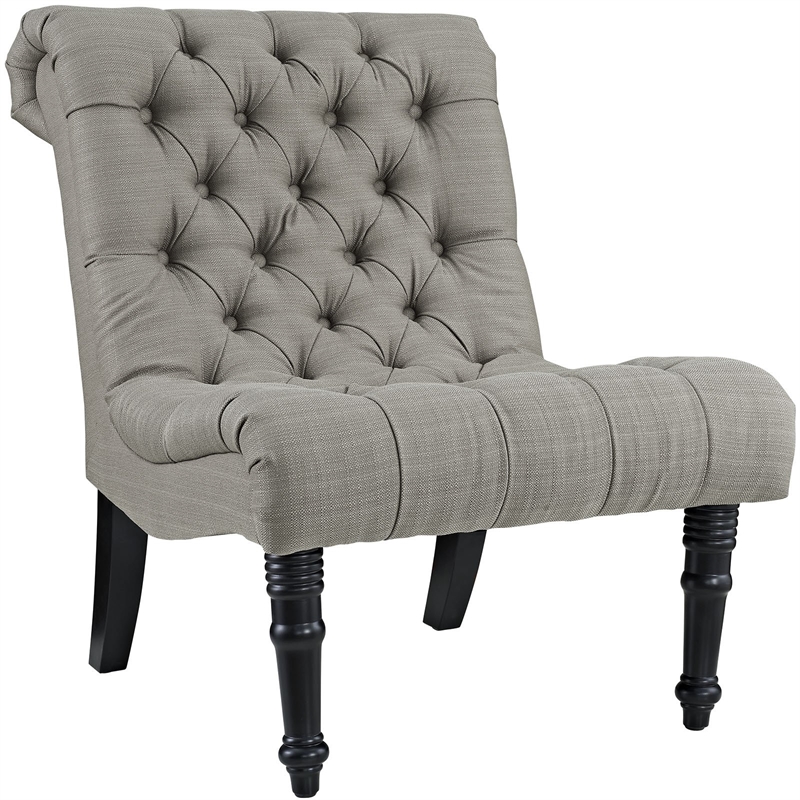 Maklaine Contemporary Upholstered Fabric Lounge Chair in Granite
