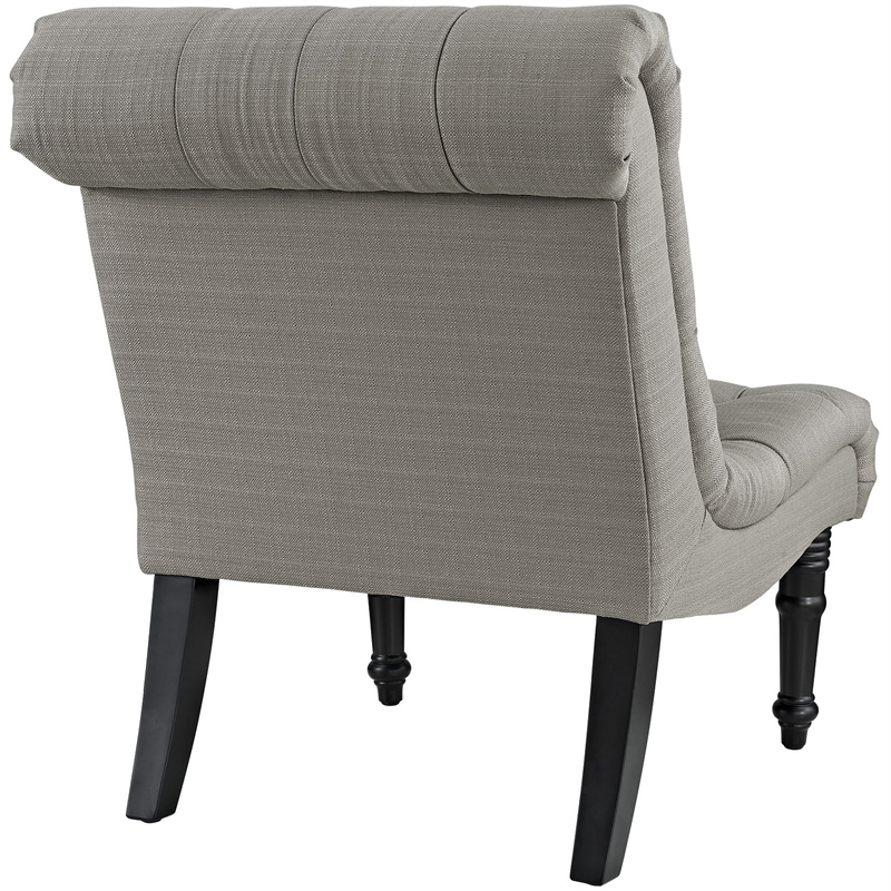 Maklaine Contemporary Upholstered Fabric Lounge Chair in Granite