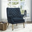 Maklaine Contemporary Upholstered Accent Chair with Casters in Azure