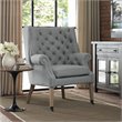 Maklaine Upholstered Accent Chair with Casters in Light Gray