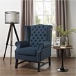Maklaine Modern / Contemporary Upholstered Fabric Armchair in Azure
