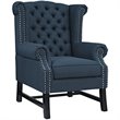 Maklaine Modern / Contemporary Upholstered Fabric Armchair in Azure