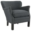 Maklaine Modern / Contemporary Fabric Accent Chair in Gray Finish