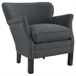 Maklaine Modern / Contemporary Fabric Accent Chair in Gray Finish