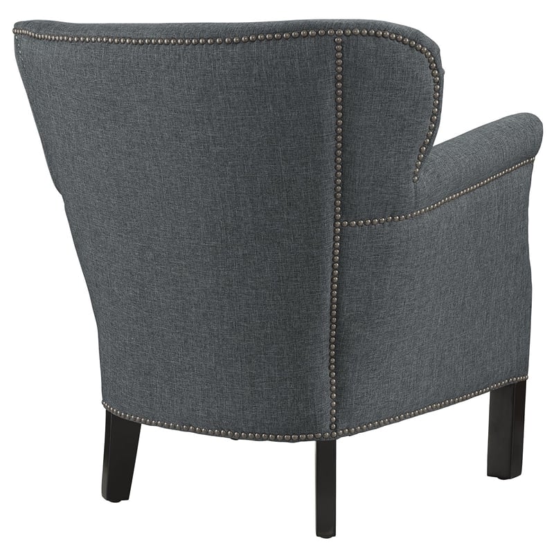 Maklaine Modern / Contemporary Fabric Accent Chair in Gray Finish