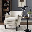 Maklaine Contemporary Fabric Upholstered Accent Chair in Sand
