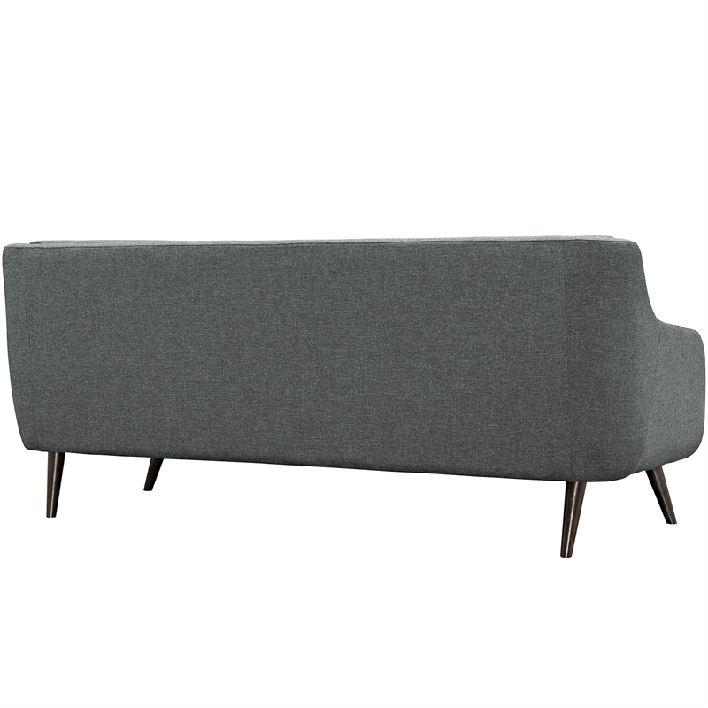 Maklaine Upholstered Polyester Fabric and Rubberwood Sofa in Gray