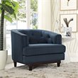 Maklaine Modern Upholstered Polyester Fabric Armchair in Azure Blue