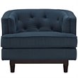 Maklaine Modern Upholstered Polyester Fabric Armchair in Azure Blue