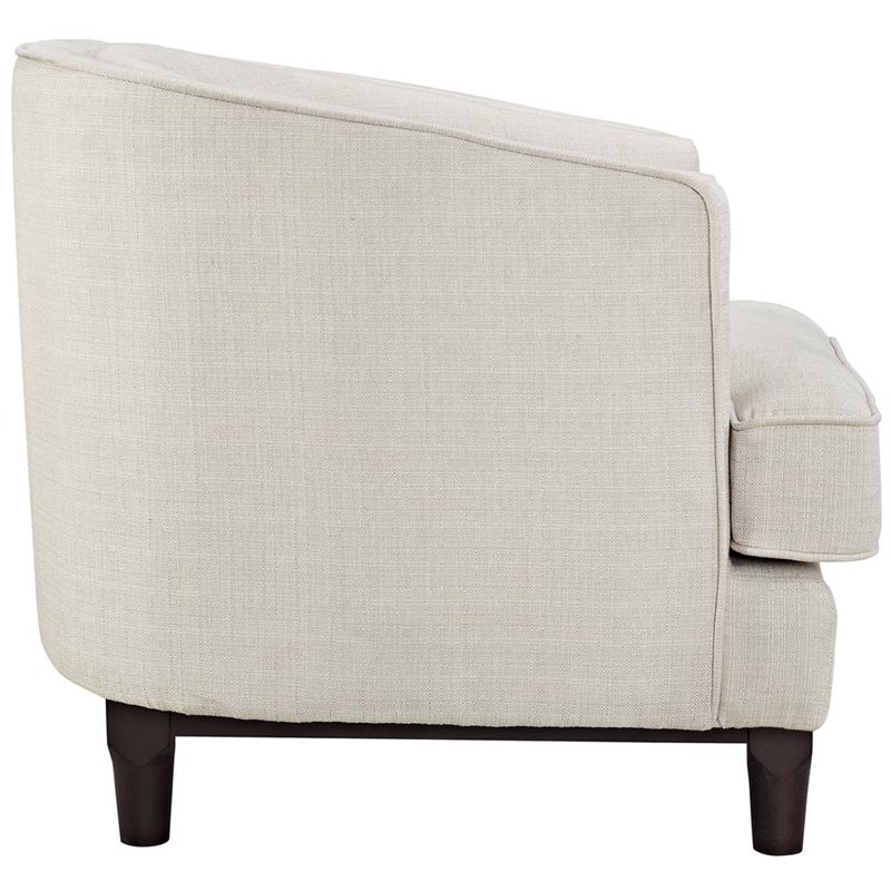 Maklaine Modern Upholstered Polyester Fabric Armchair in Beige