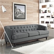 Maklaine Contemporary Upholstered Polyester Fabric Sofa in Gray