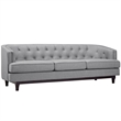 Maklaine Modern Upholstered Polyester Fabric Sofa in Light Gray