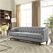 Maklaine Modern Upholstered Polyester Fabric Sofa in Light Gray