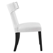 Maklaine Solid Wood and Polyester Fabric Dining Chair in White