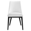 Maklaine Polyester Fabric and Solid Wood Dining Chair in White