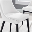 Maklaine Polyester Fabric and Solid Wood Dining Chair in White