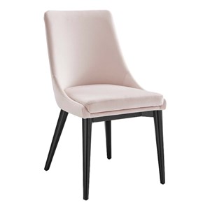 Maklaine 19&quot Modern Performance Velvet Dining Chair in Black/Pink