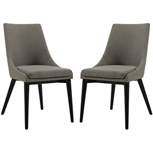 Maklaine 20.5&quot Fabric Dining Side Chair in Granite Gray (Set of 2)
