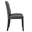 Maklaine Solid Wood and Button Tufted Vegan Leather Dining Chair in Gray