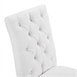 Maklaine Solid Wood and Button Tufted Fabric Dining Chair in White