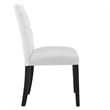 Maklaine Solid Wood and Button Tufted Fabric Dining Chair in White