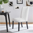 Maklaine Solid Wood and Polyester Fabric Dining Chair in White
