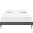 Maklaine Mid-Century Fabric Upholstered Full Platform Bed in Gray