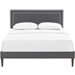 Maklaine Contemporary Fabric Upholstered Full Platform Bed in Gray