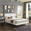 Maklaine Contemporary Vinyl Upholstered Full Platform Bed in White