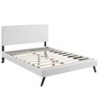 Maklaine Contemporary Vinyl Upholstered Full Platform Bed in White