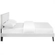 Maklaine Contemporary Vinyl Upholstered Full Platform Bed in White