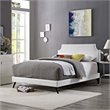 Maklaine Contemporary Vinyl Upholstered Full Platform Bed in White