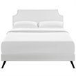 Maklaine Contemporary Vinyl Upholstered Full Platform Bed in White