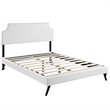 Maklaine Vinyl Upholstered/Wood Frame Queen Platform Bed in White