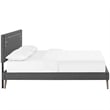 Maklaine Contemporary Fabric Upholstered Queen Platform Bed in Gray