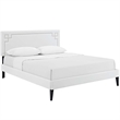 Maklaine Contemporary Fabric Upholstered Queen Platform Bed in Gray