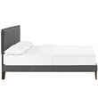 Maklaine Contemporary Fabric Upholstered Full Platform Bed in Gray