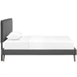 Maklaine Contemporary Polyester Upholstered Twin Platform Bed in Gray