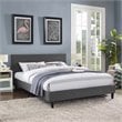 Maklaine Contemporary Full Polyester Fabric Bed in Gray Finish