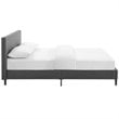 Maklaine Contemporary Full Polyester Fabric Bed in Gray Finish