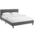 Maklaine Contemporary Full Polyester Fabric Bed in Gray Finish