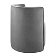 Maklaine Performance Velvet Fabric and Iron Swivel Chair in Gray