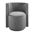 Maklaine Performance Velvet Fabric and Iron Swivel Chair in Gray