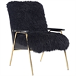 Maklaine Modern / Contemporary Wool Arm Chair in Black Finish
