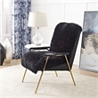 Maklaine Modern / Contemporary Wool Arm Chair in Black Finish