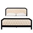 Maklaine Modern / Contemporary Tuffted Button Queen Bed in Black
