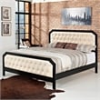 Maklaine Modern / Contemporary Tuffted Button Queen Bed in Black