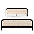 Maklaine Modern / Contemporary Tuffted Button Queen Bed in Black